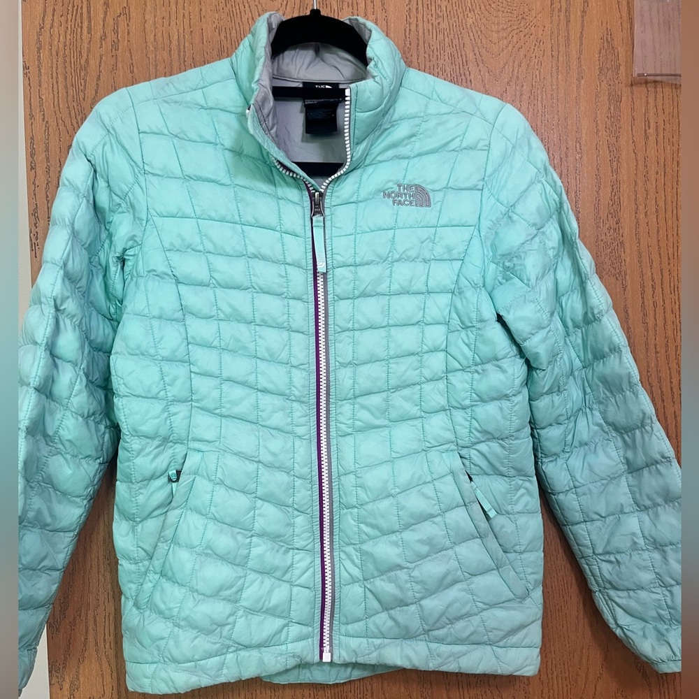 The North Face Mint Green Quilted Puffer Jacket